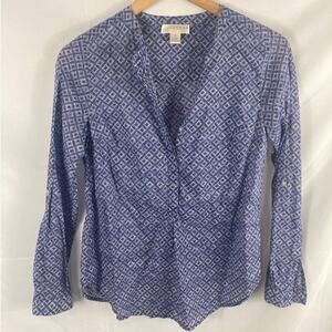 Kenar Patterned half button down shirt XS